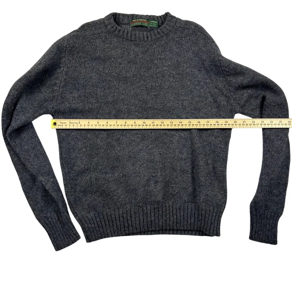 Vintage Hill & Archer Mens Large Wool Blend Crewneck Sweater Gray